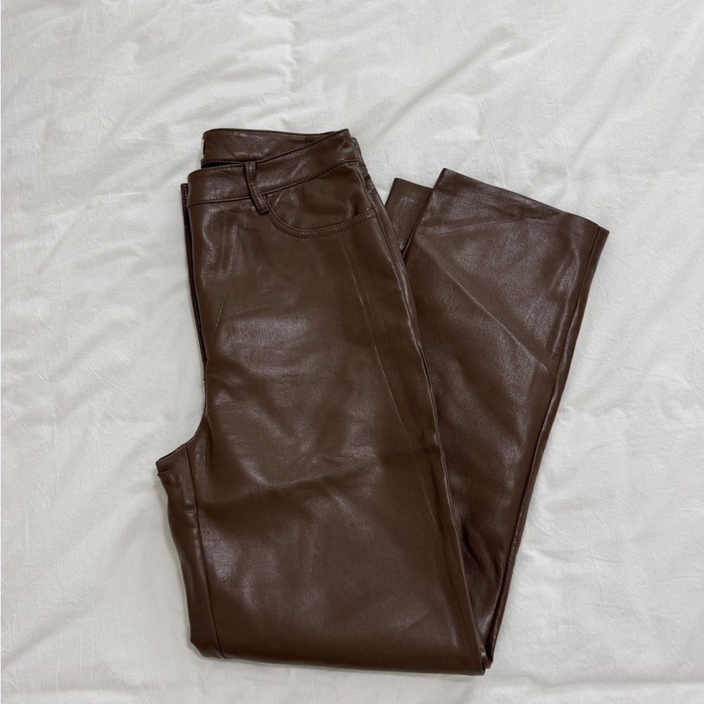Wilfred Brown Leather Pants